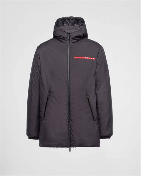 mens hooded polyester padded prada jacket